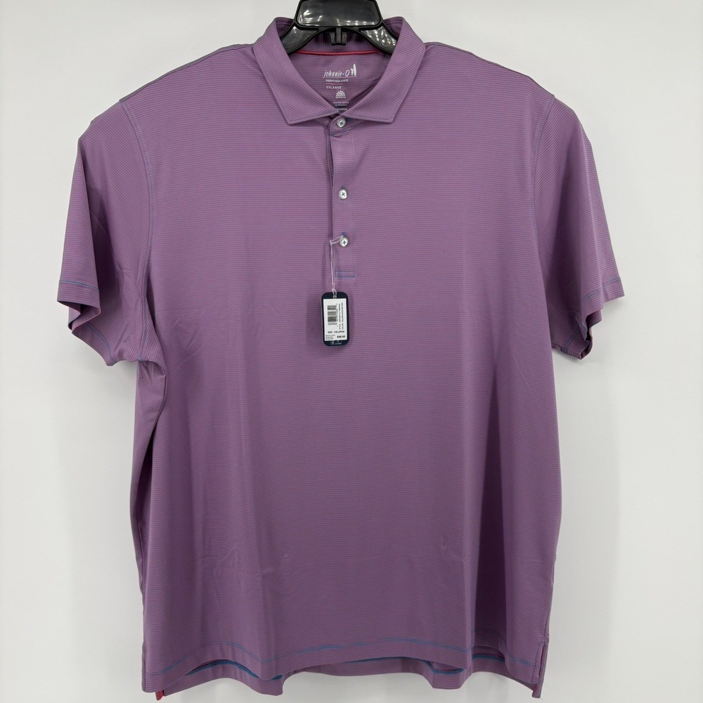 Johnnie-O Mens Lyndon Performance Polo Shirt XXL Majorca Rouge Red JMPO2010 NWT - Picture 2 of 10